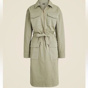 NWT! J.Crew Cinched-waist utility dress in stretch chino. Size 12. $178